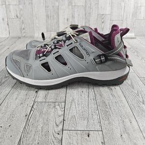 Salomon Women Shoe Ellipse Cabrio Size 8.5 Sneaker Athletic Hiking Shoe Gray Pur